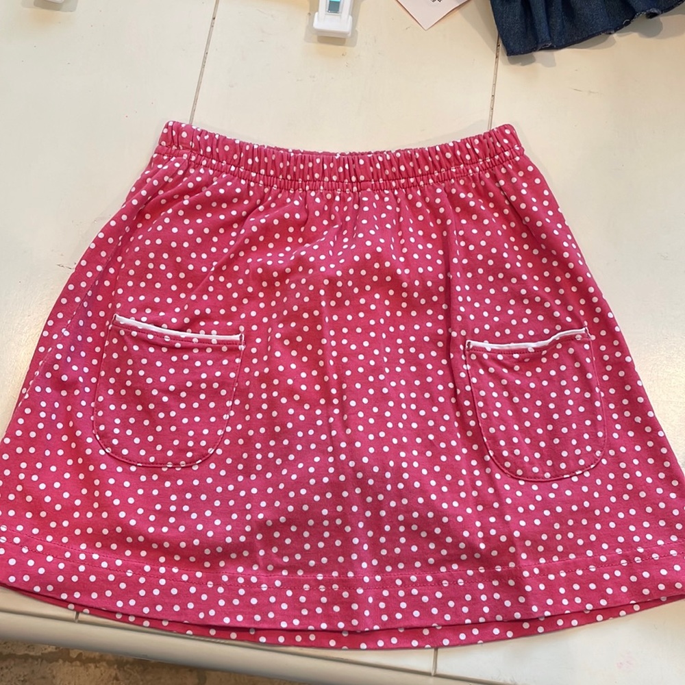 Pink and white polka dot skort